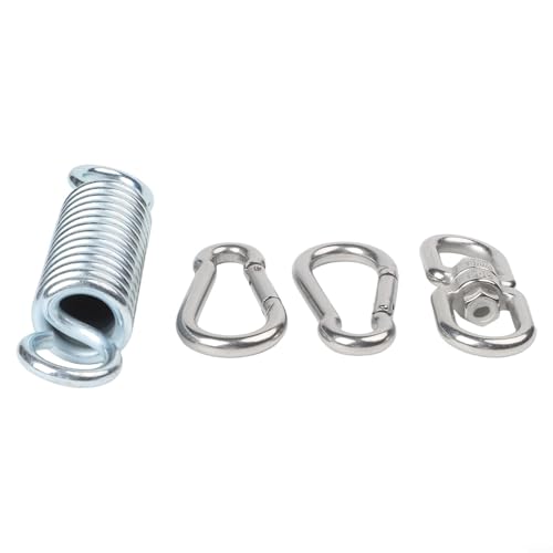 Yuanpgky Robuste Schaukelfeder mit 360° Drehhaken und 2 Karabinern für Hängesessel Schaukeln Boxsäcke 250kg Tragkraft Metallkonstruktion von Yuanpgky