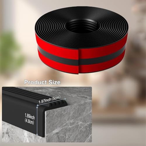 Yuanpgky Rutschfeste Treppenkantenverkleidung, 3 m, Vinyl, Gummi, Treppenkantenschutz, wasserdicht, selbstklebend, für Innen- und Außenbereich, Stufen, Fliesen, Holz, Marmor, Metall Yuanpgky Rutschfeste Treppenkantenverkleidung, 3 m, Vinyl, Gummi, Treppenkantenschutz, wasserdicht, selbstklebend, für Innen- und Außenbereich, Stufen, Fliesen, Holz, Marmor, Metall von Yuanpgky
