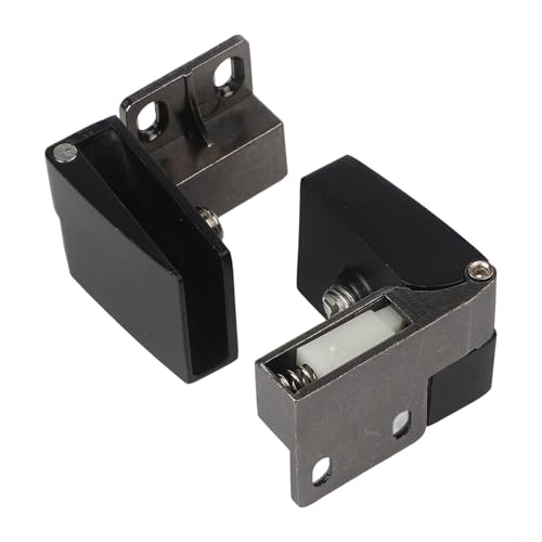 Yuanpgky Selbstschließende Glastürscharniere aus Zinklegierung, ohne Bohren, rahmenlos mit automatischer Positionierung, kompatibel mit 3-5 mm Glas für Vitrinen und (schwarz) von Yuanpgky