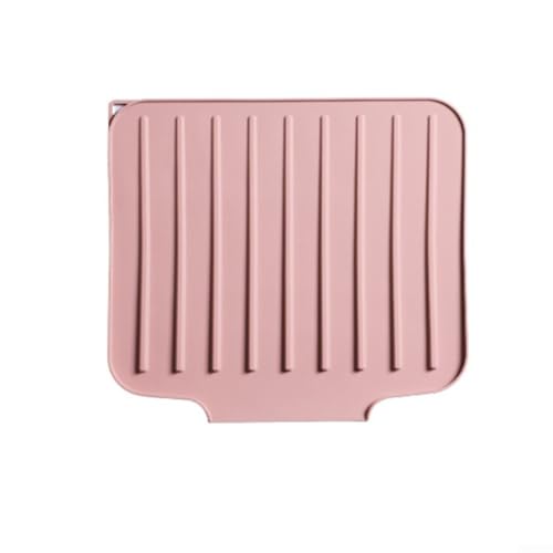 Yuanpgky Silikon-Abtropfmatte, rutschfestes Abtropfgestell für Küchentheke mit erhöhtem faltbarem Design, hitzebeständiges Mehrzweck-Abtropfgestell (Rosa) von Yuanpgky