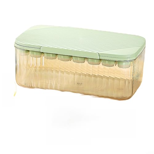 Yuanpgky Silikon-Eiswürfelbox mit Deckel, Press-Typ-Eiswürfelform für schnelles Kühlen von Lebensmitteln und Getränken, Eisaufbewahrungsbehälter, leicht zu lösen, Kugelform (grün) von Yuanpgky