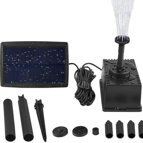 Yuanpgky Solarbetriebene Wasserbrunnenpumpe, 1,5 W, 7 V, Tauchpumpe, monokristallines Silikon-Panel, für Gartenpool, Outdoor-Wasserspiele Yuanpgky Solarbetriebene Wasserbrunnenpumpe, 1,5 W, 7 V, Tauchpumpe, monokristallines Silikon-Panel, für Gartenpool, Outdoor-Wasserspiele von Yuanpgky
