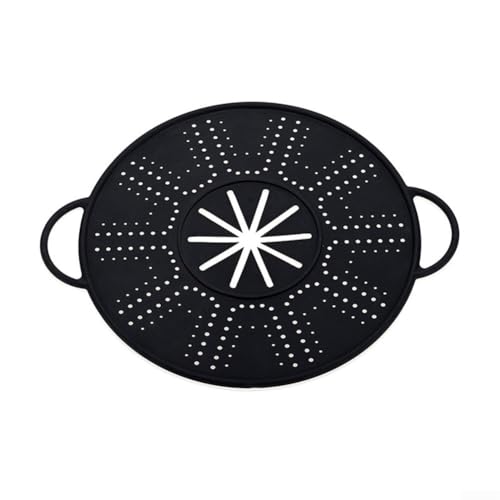 Yuanpgky Spill Stopper Silikon Deckelabdeckung, Multifunktions-Küchenwerkzeug, Überlaufschutz, Auslaufstopper, Topfdeckel für Pfannen und Töpfe Kochen (schwarz) von Yuanpgky