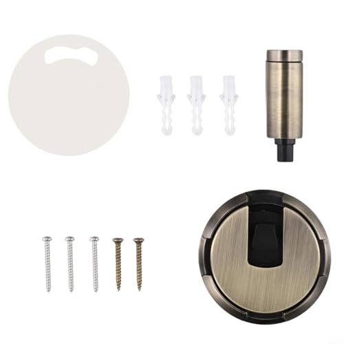 Yuanpgky Türstopper aus Zinklegierung, magnetischer Bodenmontage, Türschnäpper mit Anti-Kollisions-Funktion, windabweisendes Design für Heimbüro (Bronze) von Yuanpgky