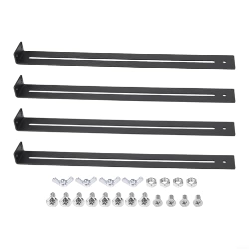 Yuanpgky Verstellbare Schubladen-Halterungs-Set, Stahlverstärkung, Hardware für Schrankbodenreparatur, 33-61 cm Verlängerung, schwarz (2 Set) von Yuanpgky
