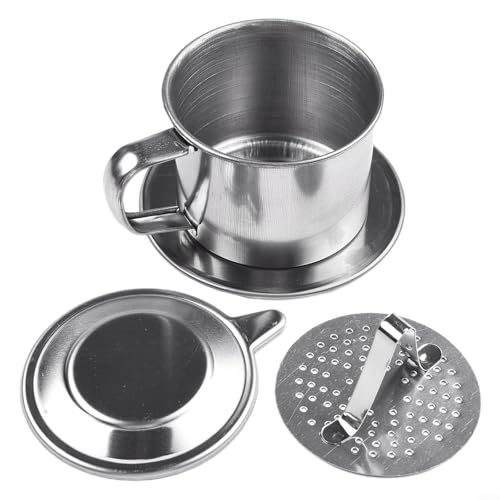 Yuanpgky Vietnamesischer Kaffee-Tropffilterbereiter aus Edelstahl, 50 ml/100 ml, traditioneller Phin-Brühtopf für Espresso und Spezialkaffee zu Hause oder im Café (maximal 50 ml) von Yuanpgky