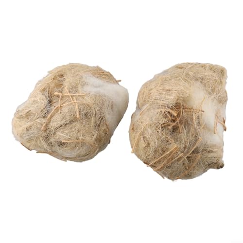 Yuanpgky Vogel-Nistmaterial, 2 Stück, natürliche gemischte Bettwäsche mit Juteseide, Baumwollstroh für Wildvögel, Wellensittiche, Papageien, Finken, Kanarienvögel, Nestbau, 80 g von Yuanpgky