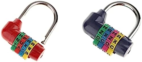 2 Stück Gym Locker Locker Lock 4 Buchstaben Wort Zahlenschloss Sicherheits-Vorhängeschloss für Schule, Fitnessstudio, Werkzeugkasten, Schrank von Yuanyifenglin