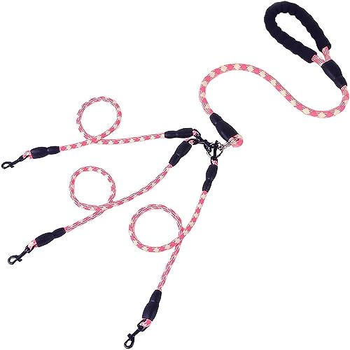 3-Wege-Hundeleine, kein Verheddern, 360° drehbar, abnehmbare, verstellbare geteilte Nylon-Traktionsleine zum Spazierengehen 3-Wege-Hundeleine, kein Verheddern, 360° drehbar, abnehmbare, verstellbare geteilte Nylon-Traktionsleine zum Spazierengehen von Yuanyifenglin