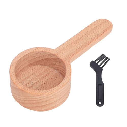 Kaffeelöffel, Holz-Kaffeemesslöffel mit Bürste, Messung für gemahlene Bohnen oder Tee, Suppenkochrührer, Küchenhelfer Kaffeelöffel, Holz-Kaffeemesslöffel mit Bürste, Messung für gemahlene Bohnen oder Tee, Suppenkochrührer, Küchenhelfer von Yuanyifenglin