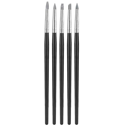 Modellierwerkzeug für Ton, Silikon-Gummispitze, Modellierstift für Töpferei, Skulptur, Kuchen, Fondant, Dekorationen, 5 Stück Modellierwerkzeug für Ton, Silikon-Gummispitze, Modellierstift für Töpferei, Skulptur, Kuchen, Fondant, Dekorationen, 5 Stück von Yuanyifenglin
