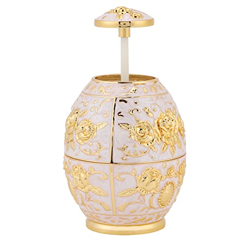 Yuanyifenglin Zahnstocherbehälter, Zinklegierung, automatischer Pop-Up-Zahnstocherhalter, exquisites Blumenmuster, Handpresse, Zahnstocherspender (Gold) von Yuanyifenglin