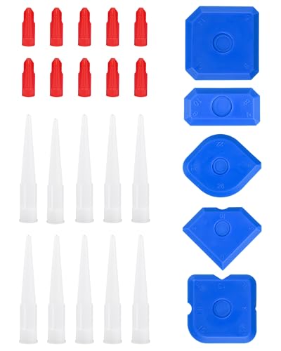 10 Pack Silicone Sealant Nozzles with Caulk Cap Covers for Bathroom Kitchen Finishing Sealing, Extra 5 Pieces Silicone Finishing Tool Smoothing Kit for Caulking and Sealing 10 Pack Silicone Sealant Nozzles with Caulk Cap Covers for Bathroom Kitchen Finishing Sealing, Extra 5 Pieces Silicone Finishing Tool Smoothing Kit for Caulking and Sealing von Yubpaiy