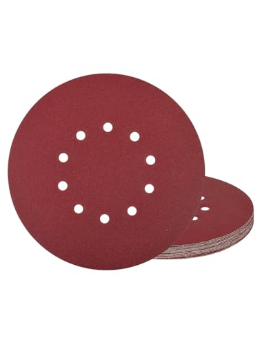 225mm Schleifscheiben Körnung 120/240/400, 15 Stück Schleifblätter 225mm Klett Schleifpapier für Exzenterschleifer(10 Loch) von Yubpaiy