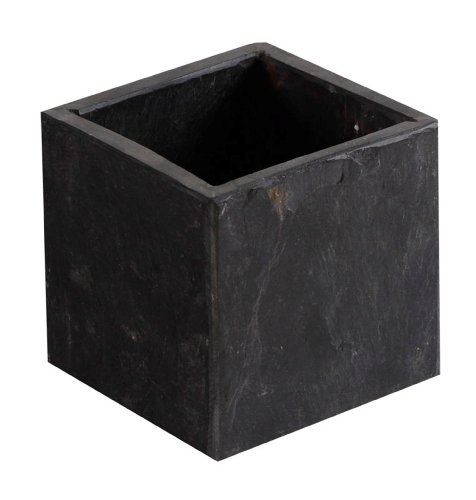 Schiefer-Blumentopf 18,5 x 18,5 x 16,5 cm kubische Planzentopf, Vase aus schwarzem Schiefer Unikat Sonderperis 50% reduziert anstatt 39,99 EUR nur noch 19 EUR von Yuchengstone