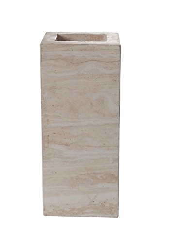 Design Kalksteinvase, Vase Blumenvase aus Kalkstein, rechteckig, Maße: 24x10x8cm, Gewicht: ca.2,6Kg von Yuchengstone