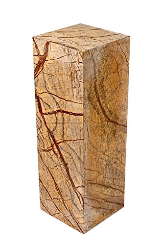 YUCHENGSTONE Säule aus Marmor, sehr stabil, als Sockel für Skulptur, Büste, Vasen, Galeriesockel, Blumensäule, Schlicht Optik, Standfest, ideal für Wohnraum, Terrasse, Garten, H/B/L: 60x20x20cm,18KG von YUCHENGSTONE