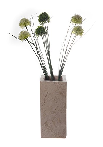 Design Marmorvase, Blumenvase aus türkischem Marmor, Vase Naturstein massiv, Dekovase rechteckig, Maße: 24x10x8cm, Gewicht: ca.3,3Kg von Yuchengstone
