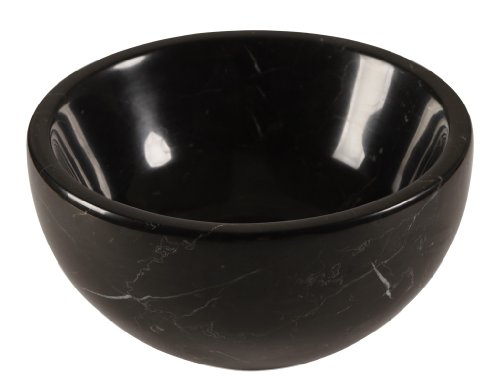 Yuchengstone Schale Schüssel massiv aus schwarzem Marmor: als Obstschale Schmuckschale oder Bonboniere Durchmesser 23 cm, Höhe 12 cm, Gewicht ca.5 kg von Yuchengstone