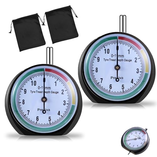 2 Stück Reifen Profilmesser, Profiltiefenmesser für Reifen, Profiltiefenmesser, Farbcodierter Reifen Profiltiefe Messen, Messbereich 0-11mm Farbcodierter Universal Reifenprofilmesser für Motorrad, LKW von Yudobliss