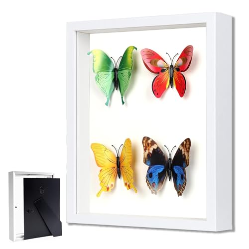 Bilderrahmen zum Befüllen, Tiefer Bilderrahmen zum Befüllen 21 x 30 cm, Tiefer Rahmen für Wand & Desktop, 3D Objektrahmen Tiefer 3cm, Geeignet für Dreidimensionale Wanddekoration, Weiß von Yudobliss