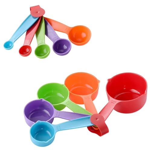 Messlöffel Set, 10 Mehrzweck Messlöffel, Cup Messbecher Set, Messbecher aus zum Kochen und Backen in der Küche, Messschaufel Küchenutensilien Sets, Messgeräte für Flüssigkeiten und Feststoffe, Farbig Messlöffel Set, 10 Mehrzweck Messlöffel, Cup Messbecher Set, Messbecher aus zum Kochen und Backen in der Küche, Messschaufel Küchenutensilien Sets, Messgeräte für Flüssigkeiten und Feststoffe, Farbig von Yudobliss