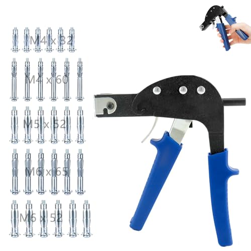 Montagezang für Hohlraumdübel Set, Hohlraumdübel Metal, Hohlraumdübel Zange, mit 30 Pcs M4, M5, M6 Hohlraum Metalldübel mit Schrauben, Wandstopfen Hohlraumanker, Zur Befestigung von Wandflächen Montagezang für Hohlraumdübel Set, Hohlraumdübel Metal, Hohlraumdübel Zange, mit 30 Pcs M4, M5, M6 Hohlraum Metalldübel mit Schrauben, Wandstopfen Hohlraumanker, Zur Befestigung von Wandflächen von Yudobliss