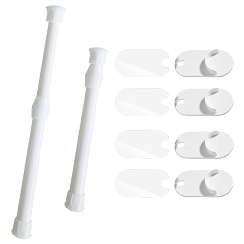 Teleskopstange, 2 Teilige Teleskopstange zum Klemmen, Gardinenklemmstange, 40-70 cm Teleskopstange, Teleskopstange Vorhang Ausziehbar Duschstange, Geeignet für Badezimmer und Küchen, Weiß von Yudobliss