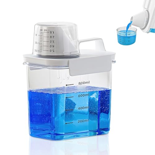 Waschmittel Aufbewahrung, 1100ml Luftdichter Waschmittelspender mit Messbecher, 1 Stück Transparente Waschpulver Aufbewahrungsbox, Mehrzweck Waschpulver Spender, Geeignet für Waschmittel Waschmittel Aufbewahrung, 1100ml Luftdichter Waschmittelspender mit Messbecher, 1 Stück Transparente Waschpulver Aufbewahrungsbox, Mehrzweck Waschpulver Spender, Geeignet für Waschmittel von Yudobliss