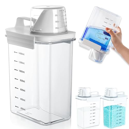 Yudobliss Waschmittel Aufbewahrung, Waschmittelspender, 1800ML Waschmittel Dosierhilfe, Waschpulver Aufbewahrungsbox, Waschpulver Dosierer, zur Verwendung in Waschmitteln von Yudobliss