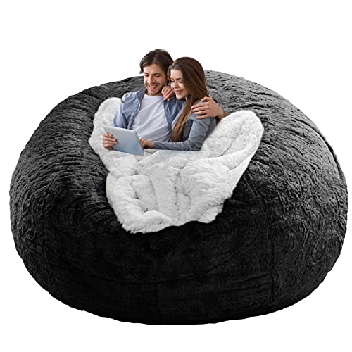 YudouTech Sitzsack Stuhl Abdeckung (nur Abdeckung, Keine Füllung),Großer runder weicher Flauschiger waschbarer Sitzsack Faulenzer-Sofa-Bettbezug für Erwachsene,Wohnzimmer Schlafzimmer Möbel Cover. von YudouTech