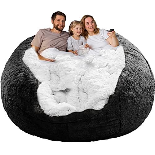 YudouTech Sitzsack Stuhl Abdeckung (nur Abdeckung, Keine Füllung),Großer runder weicher Flauschiger waschbarer Sitzsack Faulenzer-Sofa-Bettbezug für Erwachsene,Wohnzimmer Schlafzimmer Möbel Cover. von YudouTech