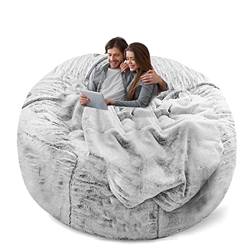 YudouTech Sitzsack Stuhl Abdeckung (nur Abdeckung, Keine Füllung),Großer runder weicher Flauschiger waschbarer Sitzsack Faulenzer-Sofa-Bettbezug für Erwachsene,Wohnzimmer Schlafzimmer Möbel Cover. von YudouTech