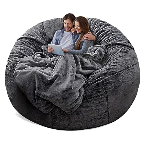 YudouTech Sitzsack Stuhl Abdeckung (nur Abdeckung, Keine Füllung),Großer runder weicher Flauschiger waschbarer Sitzsack Faulenzer-Sofa-Bettbezug für Erwachsene,Wohnzimmer Schlafzimmer Möbel Cover. von YudouTech