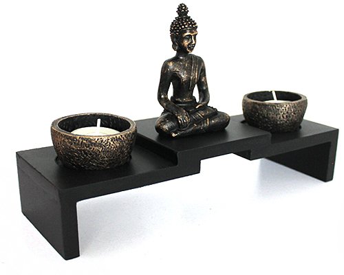 Deko Buddha auf Podest Teelichthalter Zen-Garten Nr:YD-41 von Yudu