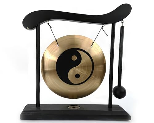 Tisch-Gong Holzständer Tischgong Fengshui inkl.Schlegel (Yin Yang) von Yudu