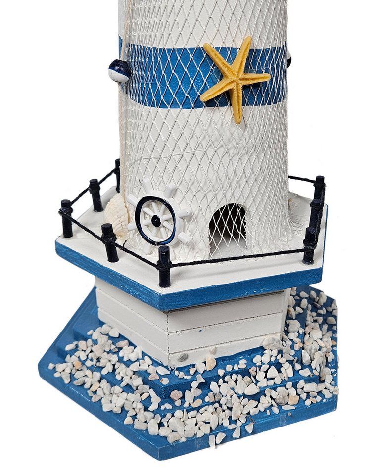 Yudu Dekofigur Deko-Leuchtturm Seestern Seevögel Stein Steuerrad Maritime H:57cm von Yudu