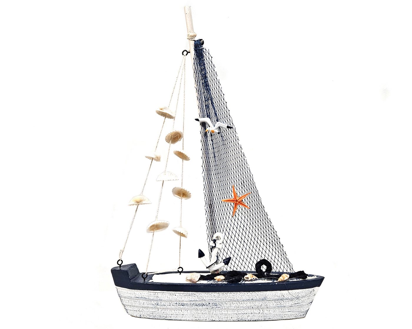 Yudu Dekofigur Deko Segelboot Boot Schiff Holz Seestern Seevögel Muscheln Marintim Yudu Dekofigur Deko Segelboot Boot Schiff Holz Seestern Seevögel Muscheln Marintim von Yudu