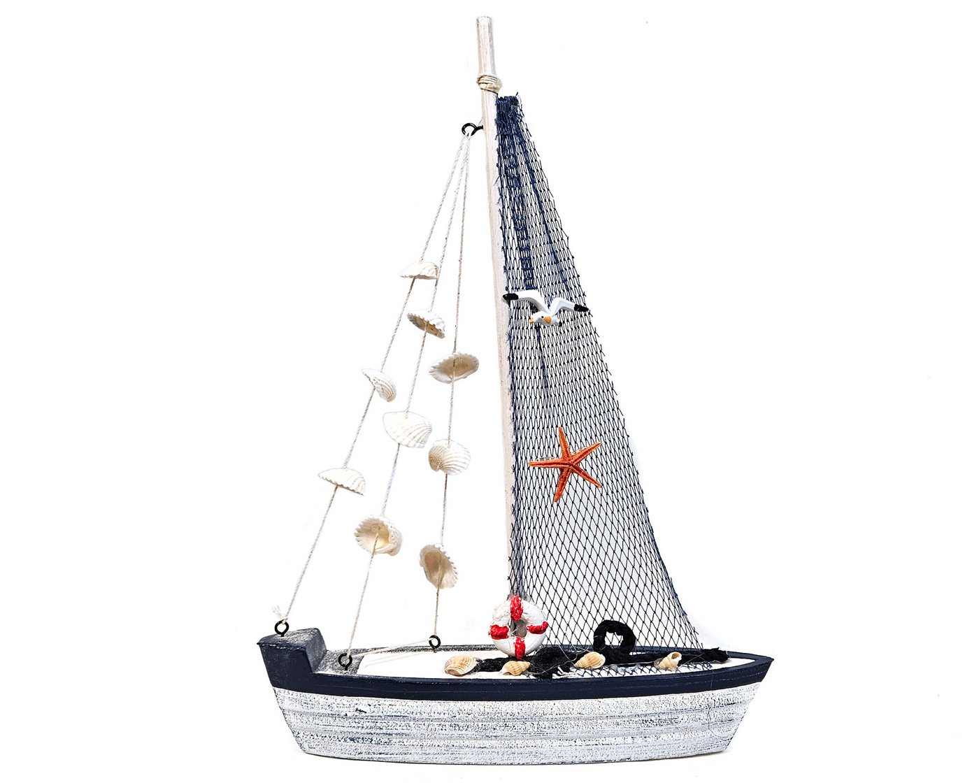 Yudu Dekofigur Deko Segelboot Boot Schiff Holz Seestern Seevögel Muscheln Marintim Yudu Dekofigur Deko Segelboot Boot Schiff Holz Seestern Seevögel Muscheln Marintim von Yudu