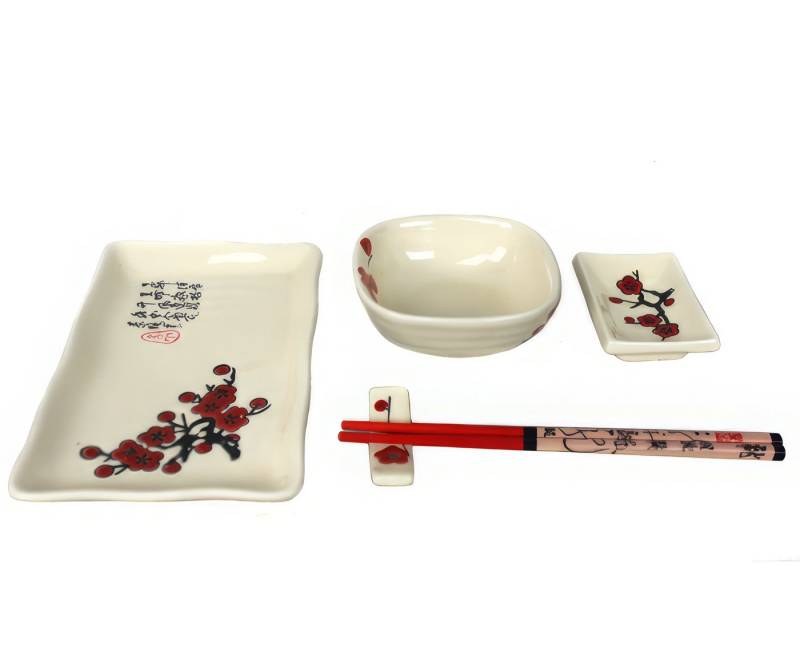 Yudu Schüssel 5 TLG. Essservice Set Schüssel Besteckbänkchen Teller Essstäbchen Yudu Schüssel 5 TLG. Essservice Set Schüssel Besteckbänkchen Teller Essstäbchen von Yudu