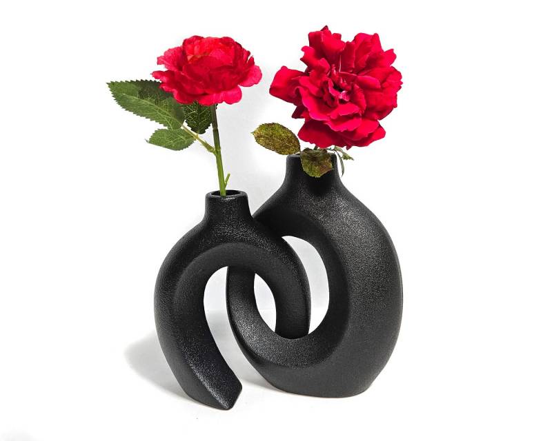 Yudu Tischvase 2-teiliges Vasen Set Blumenvase Dekovase Vase Romantik Design von Yudu