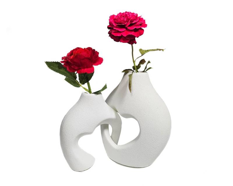 Yudu Tischvase 2-teiliges Vasen Set Blumenvase "Zwei Herzen, Hand in Hand "HY2394 von Yudu