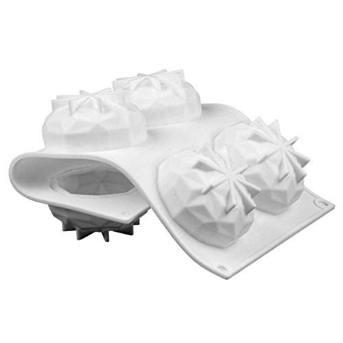 Yue668 Silikon Backform Mousse Kuchen Backutensilien 6 sogar 3D Diamant Kuchen Silikonform (Weiß) von Yue668