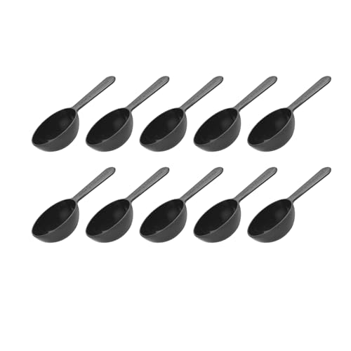 10-Stück Messlöffel Set,Dosierlöffel 30g,Measuring Spoons Kunststoff Rund,Portionierlöffel Milchpulver Proteinpulver Waschpulver Und Pulver Messlöffel-Set Plastik Portionierer Kleine Schaufel(Schwarz) von YueJieSelected