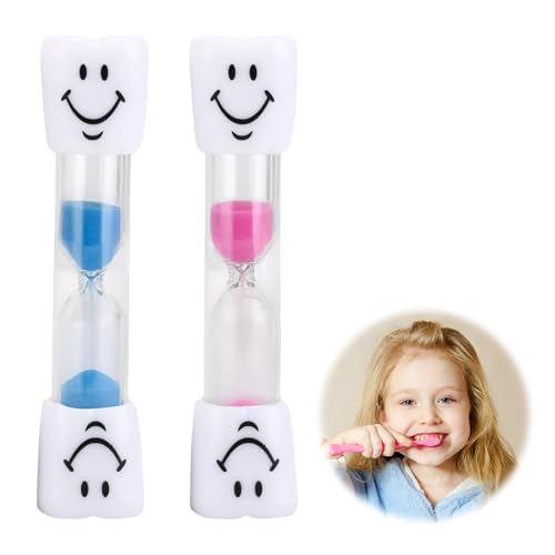 2-Stück Sanduhren Set für Kinder,Sanduhr für Zähneputzen Kinder,Sanduhr 3 Minuten Kleinkinder,Hourglass Set für Kinder,Sanduhr Zähneputzen Timer,Lustig Sanduhren Kleinkinder,Mehrfarbiges Sanduhrset von YueJieSelected