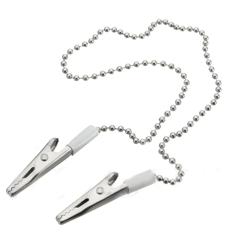3-Stück Serviettenkette,Ketten,Serviettenkette mit Clip Senioren für Serviettenhalter Edelstahl mit Klammern,Silber Lätzchenkette,Erwachsene Senioren und Kinder,19 Zoll Metall Serviette Klamme Silber von YueJieSelected