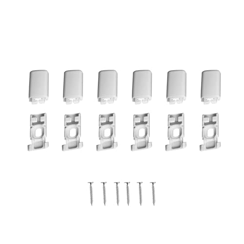 6 Stück Plissee Spannschuhe,Plissee Ersatzteile Set Klemmträger Zubehör,Spannschuhe für Verspannte Plissees,Kunststoff plissee Ersatzteile für Klebeträger und Stick & Fix Front Klebeplatten (Weiß) von YueJieSelected