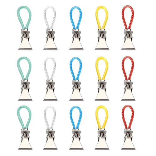 15-Stück Handtuchklammern,Aufhänger für Handtücher,Handtuch Clips Zum Aufhängen,Handtuchaufhänger Ohne Nähen Handtuchclips Mit Edelstahl Bunte Küche Aufhängehaken Bademantel-Metall Handtuchhaken Kuch von YueJieSelected