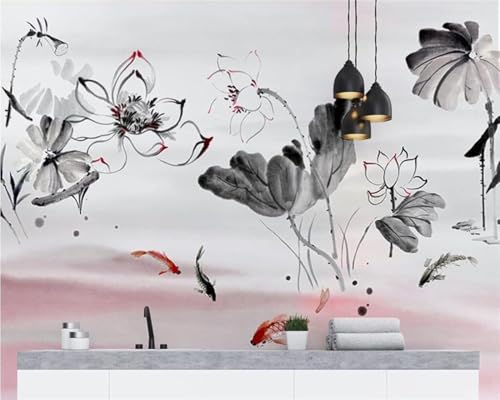 YueMingDi 3D Moderne Wandmalerei Dekoration Schlafzimmer Schwarz Blumen Landschaft Wohnzimmer Schlafzimmer Hintergrund Kunst Wandbild-350Cm×256Cm von YueMingDi