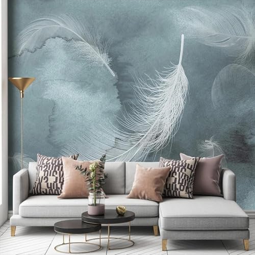 YueMingDi 3D Moderne Wandmalerei Dekoration Schlafzimmer Weiß Minimalistische Pflanze Feder Wohnzimmer Schlafzimmer Hintergrund Kunst Wandbild-200Cm×140Cm YueMingDi 3D Moderne Wandmalerei Dekoration Schlafzimmer Weiß Minimalistische Pflanze Feder Wohnzimmer Schlafzimmer Hintergrund Kunst Wandbild-200Cm×140Cm von YueMingDi